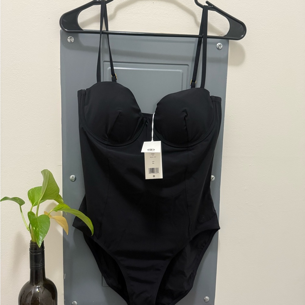 Tory Burch Solid Underwire Black One-Piece Swimsu… - image 1
